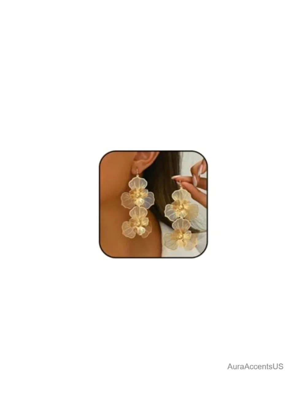 Gold Floral Dangle Earrings for Women Boho Statement Jewelry Gift